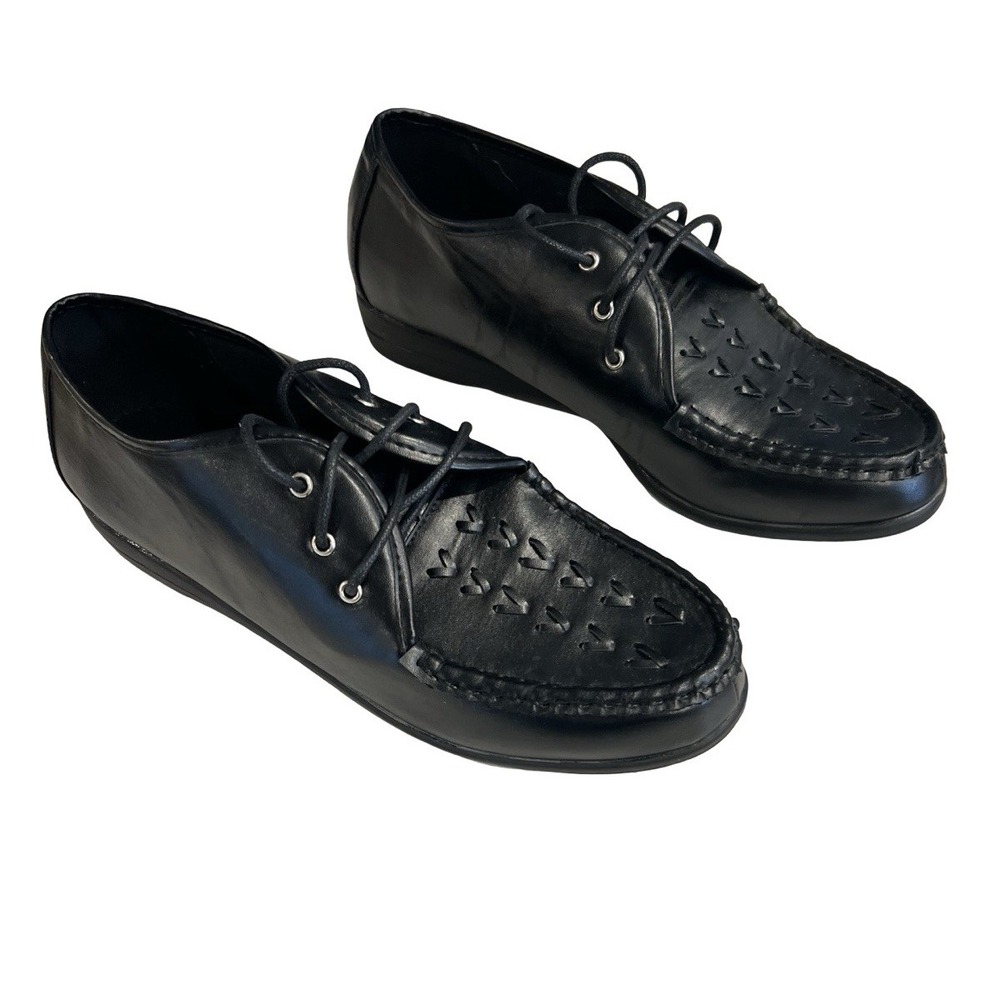 ANGEL STEPS Women's‎ Dasher Classy Black Lace Up Loafer Shoes Size 11 W